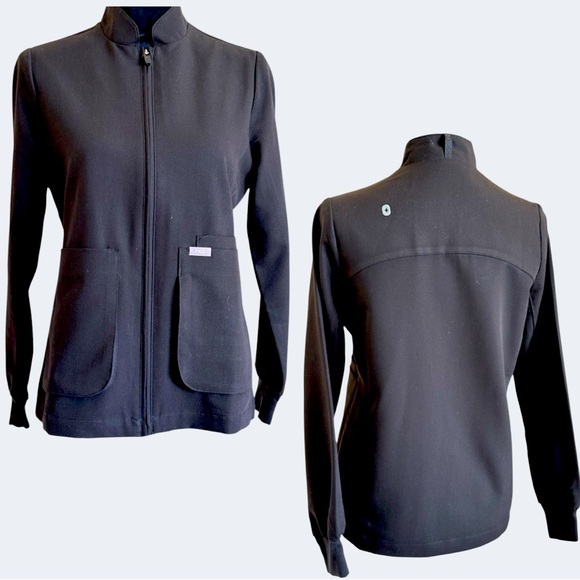 FIGS Black Sebina Scrub Jacket Size XS - Picture 2 of 5